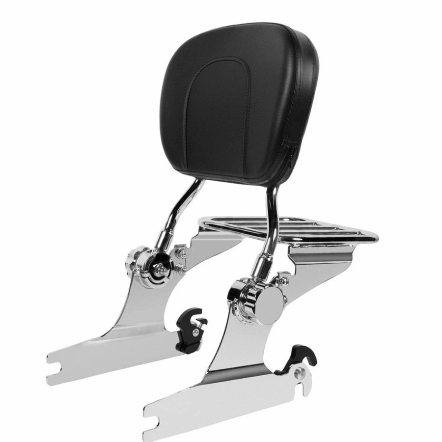 Seats & Backrests * | Hogworkz Quick Detachable Chrome Sissy Bar Backrest And Luggage Rack