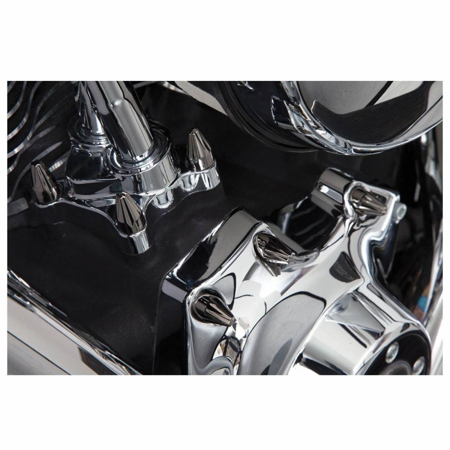 Engines * | Ciro Black Chrome Fluted Spike Bolt Cap Engine Kit