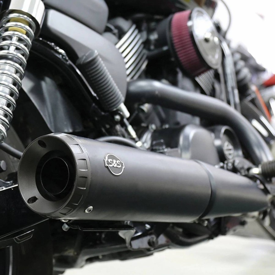 Exhaust * | S&S Cycle Grand National Black Slip-On Muffler