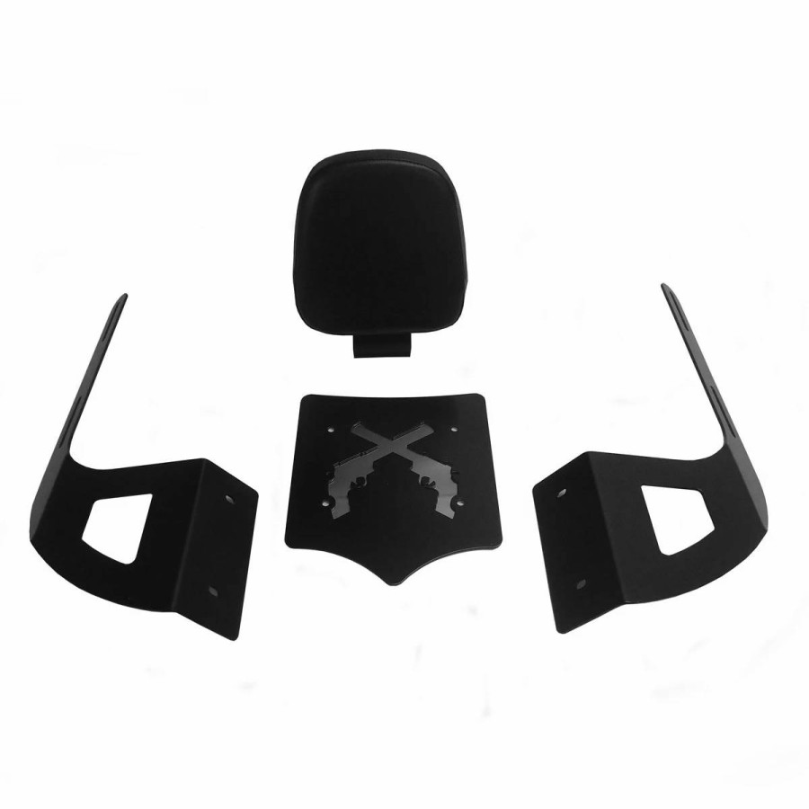 Seats & Backrests * | Bdd Custom Black Guns Sissy Bar W/Luggage Rack & Backrest For 2-Up Seats