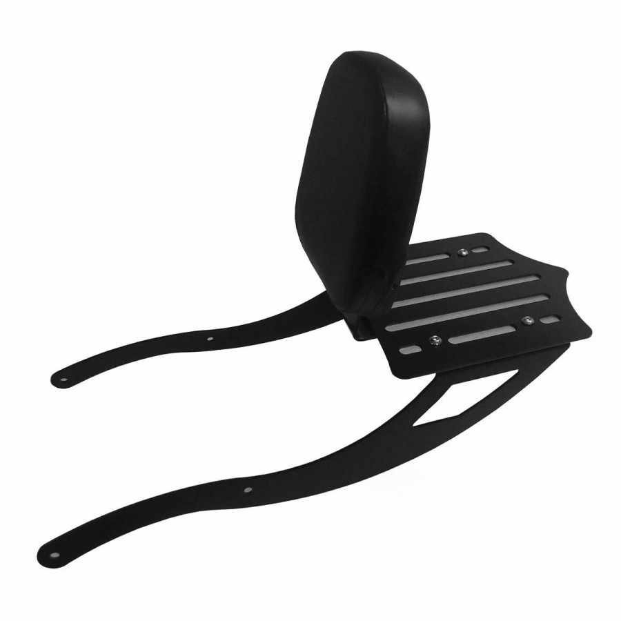 Seats & Backrests * | Bdd Custom Black Slot Sissy Bar W/Luggage Rack & Backrest For 2-Up Seats