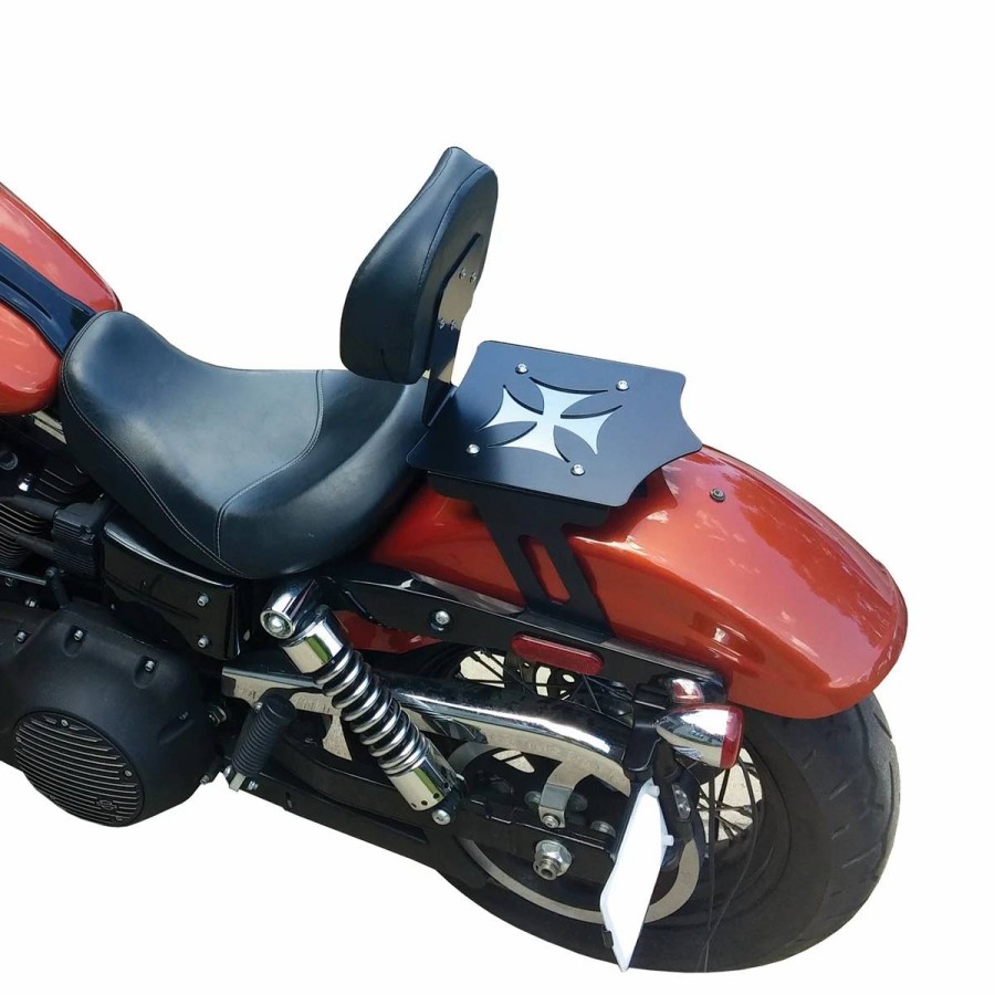 Seats & Backrests * | Bdd Custom Black Cross Luggage Rack W/Backrest For Solo Seat