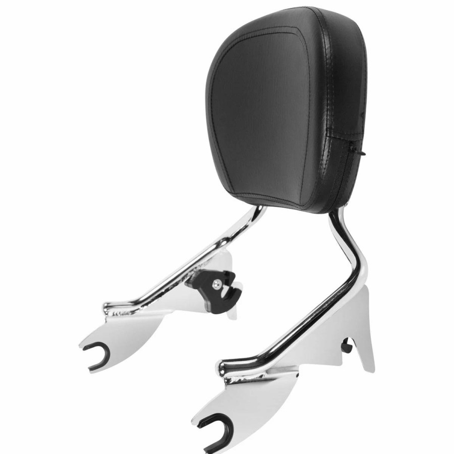 Seats & Backrests * | Hogworkz Chrome Shorty Detachable Sissy Bar Backrest