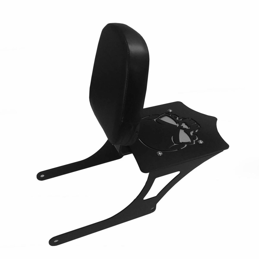 Seats & Backrests * | Bdd Custom Black Skull Sissy Bar W/Luggage Rack & Backrest For 2-Up Seats