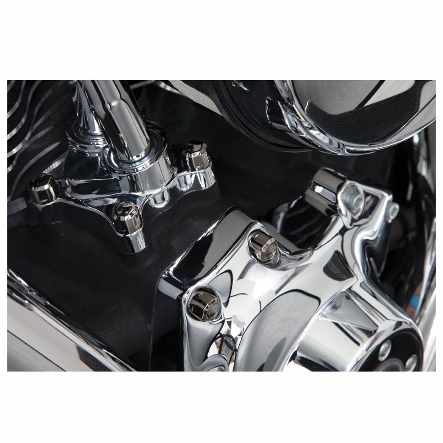 Engines * | Ciro Black Chrome Diamond Cut, Low Crown Bolt Cap Engine Kit