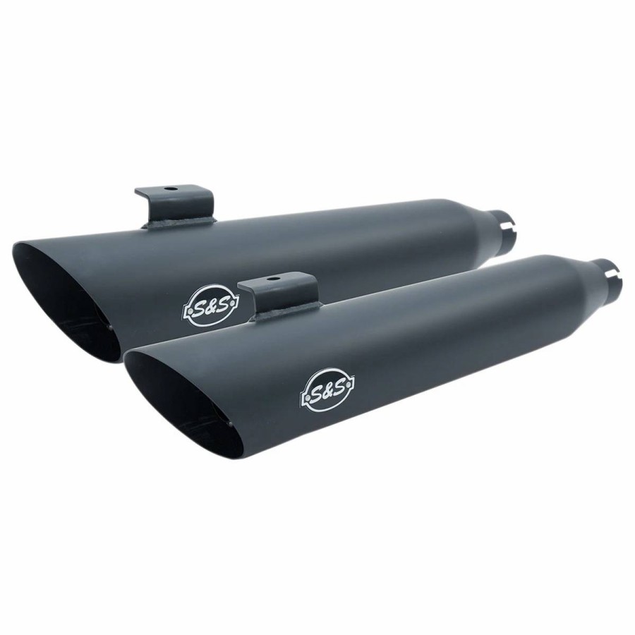 Exhaust * | S&S Cycle 3-1/4 Slash Cut Black Slip-On Mufflers