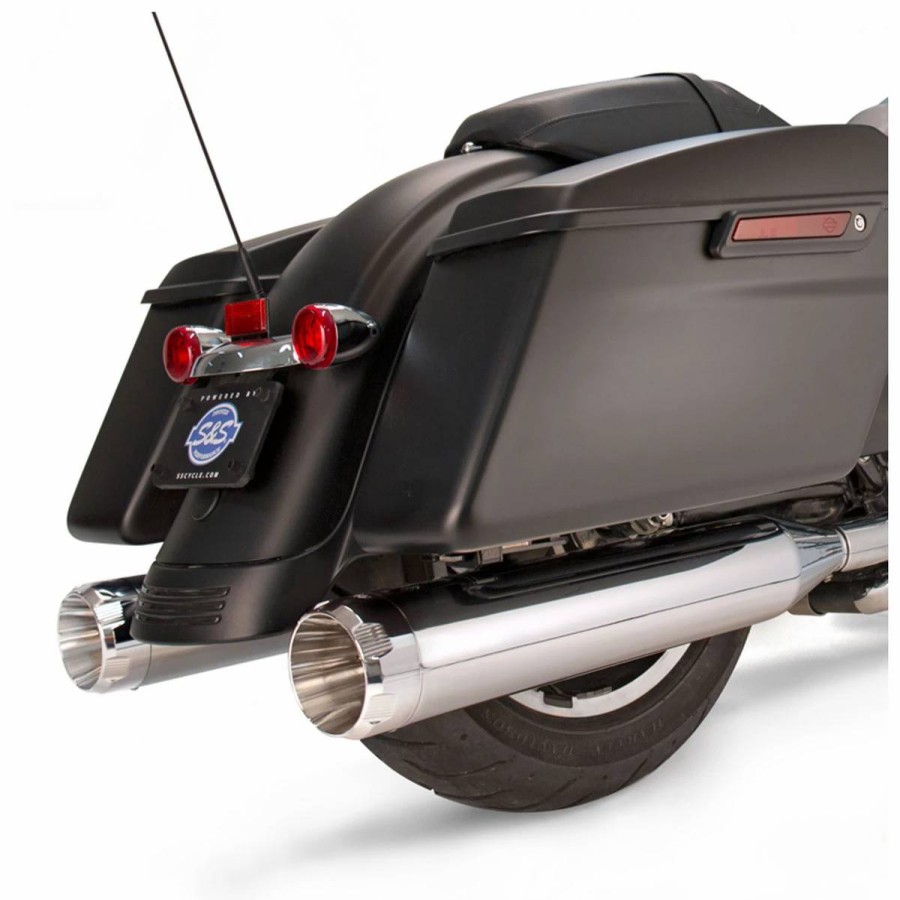 Exhaust * | S&S Cycle Mk45 4.5 Chrome Slip-On Mufflers With Chrome Thruster End Caps