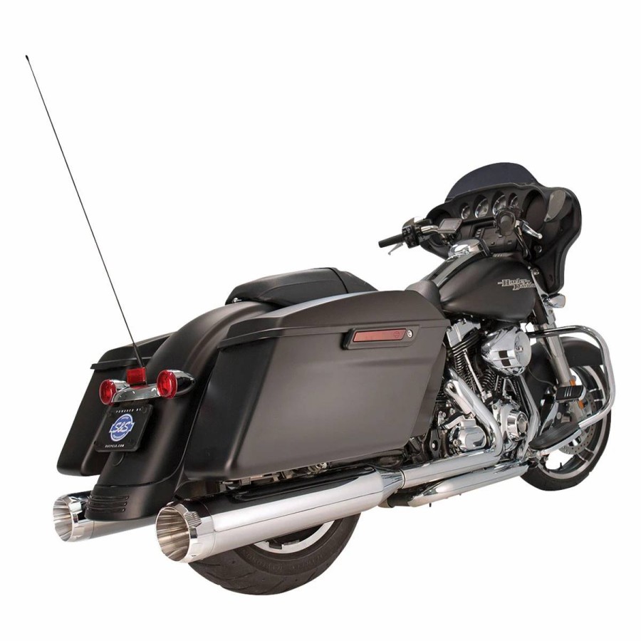 Exhaust * | S&S Cycle Mk45 4.5 Chrome Slip-On Mufflers With Chrome Thruster End Caps