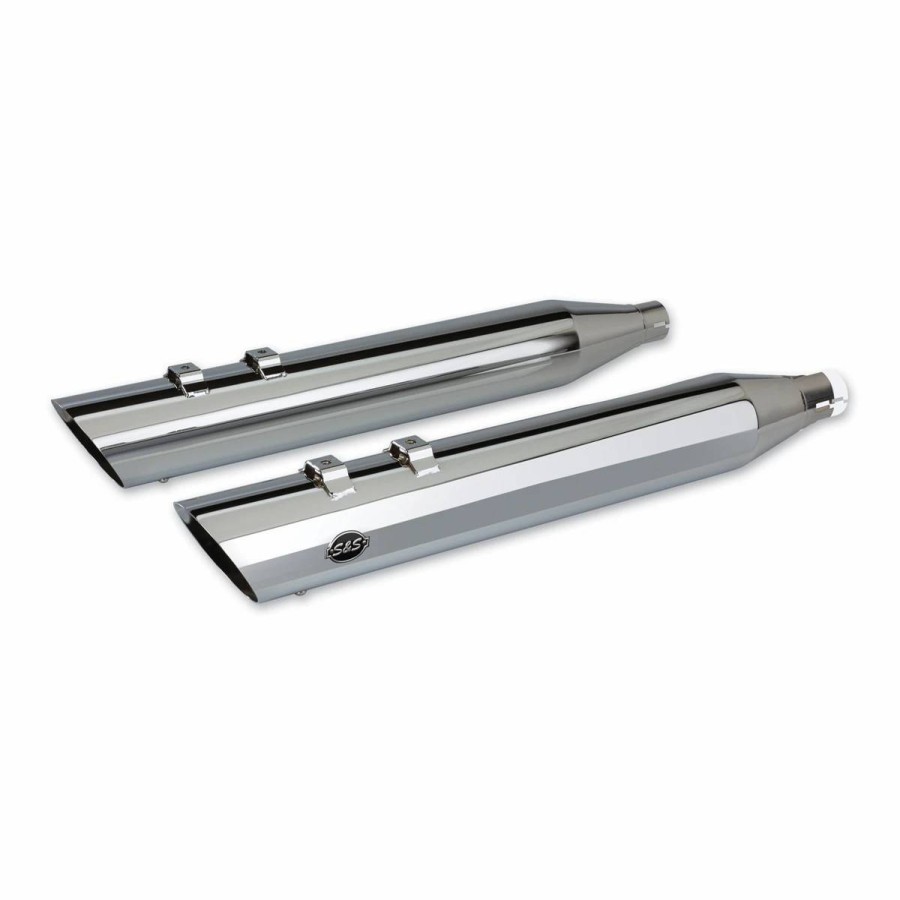 Exhaust * | S&S Cycle 4 Slash Down Chrome Slip-On Mufflers