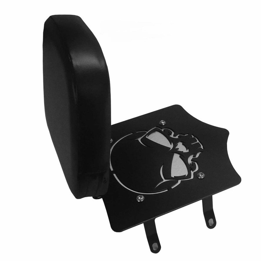 Seats & Backrests * | Bdd Custom Black Skull Sissy Bar W/Luggage Rack & Backrest For Solo Seats