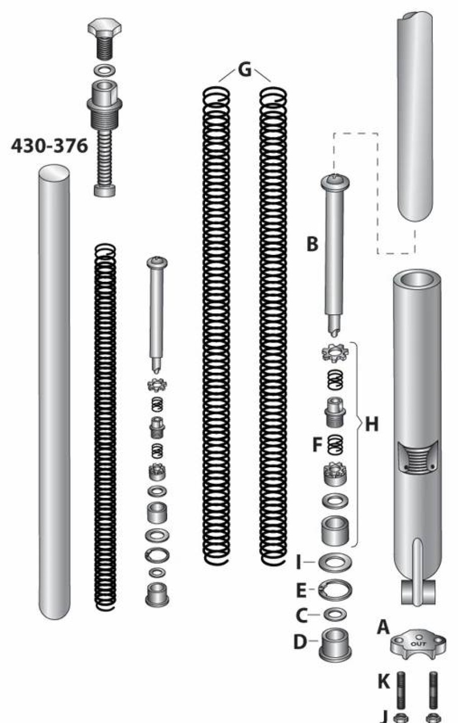 Suspension * | V-Twin Manufacturing Fork Dampener Tube