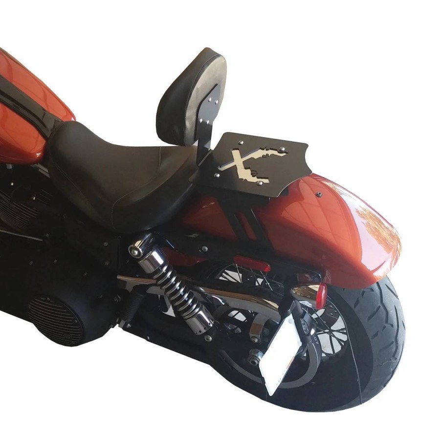 Seats & Backrests * | Bdd Custom Black Guns Luggage Rack W/Backrest For Solo Seat