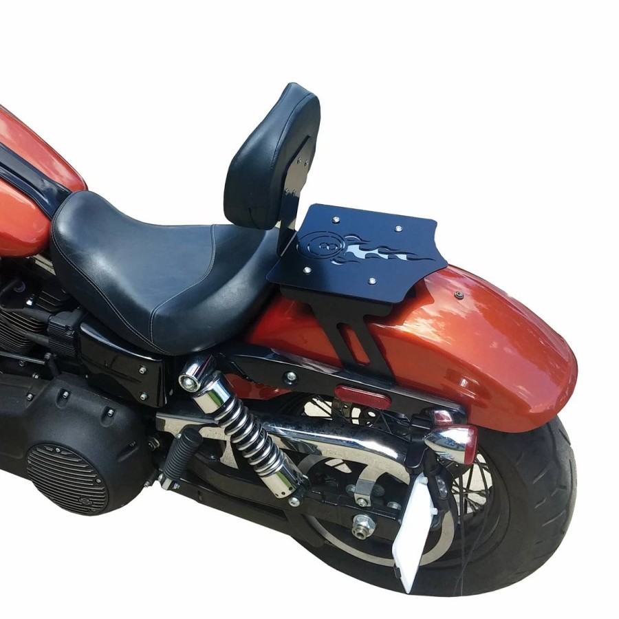 Seats & Backrests * | Bdd Custom Black 8 Ball Luggage Rack W/Backrest For Solo Seat