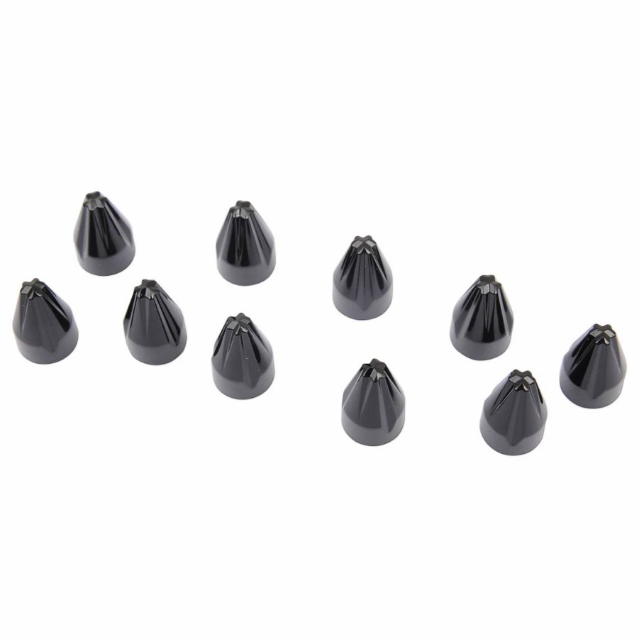 Engines * | Ciro Black Fluted Spike 1/4 Bolt Caps